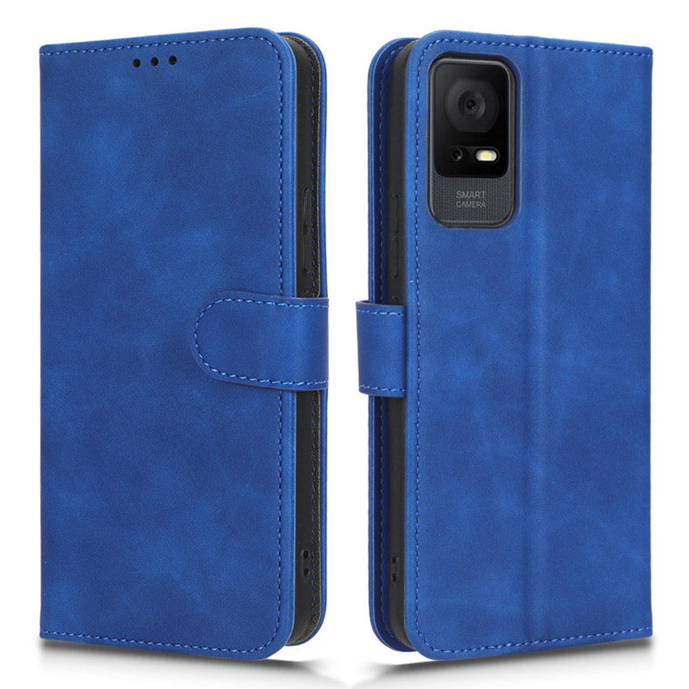 For TCL 405 Drop-proof PU Leather Phone Case Foldable Stand Wallet Skin-touch Feeling Flip Cell Phone Cover Stand with Wrist Strap For TCL 405 Drop-proof PU Leather Phone Case Foldable Stand Wallet Skin-touch Feeling Flip Cell Phone Cover Stand with Wrist Strap
